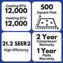 MRCOOL Advantage 5G 12,000 BTU 21.2 SEER2 Ductless Mini Split Air Conditioner and Heat Pump - 115V
