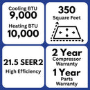 MRCOOL Advantage 5G 9,000 BTU 21.5 SEER2 Ductless Mini Split Air Conditioner and Heat Pump - 115V