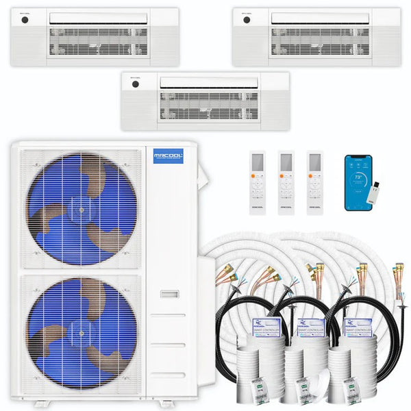 MRCOOL DIY 4th Gen 3-Zone 48,000 BTU 21 SEER (12K + 18K + 18K) Ductless Mini Split AC and Heat Pump with Ceiling Cassettes