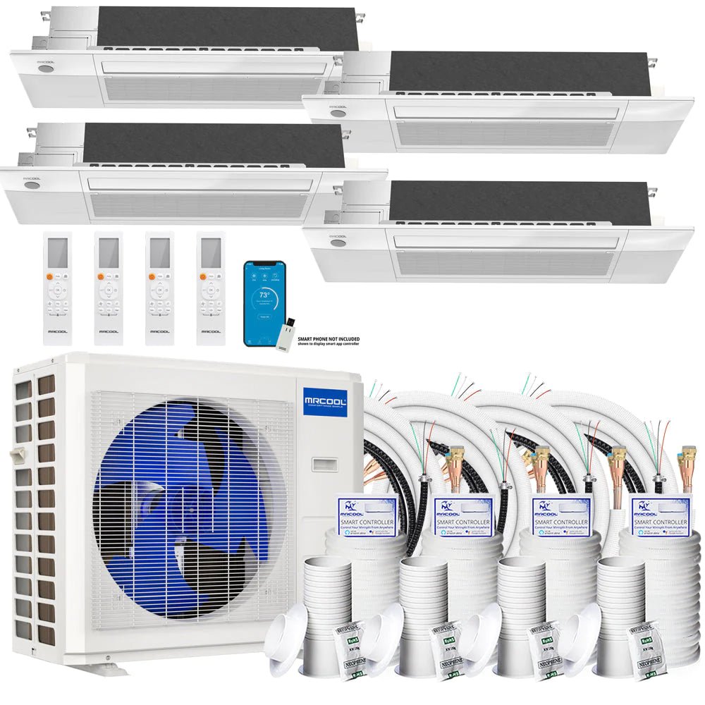 MRCOOL DIY 4th Gen 4-Zone 36,000 BTU 22 SEER (9K + 9K + 12K + 12K) Ductless Mini Split AC and Heat Pump with Ceiling Cassettes - 230V