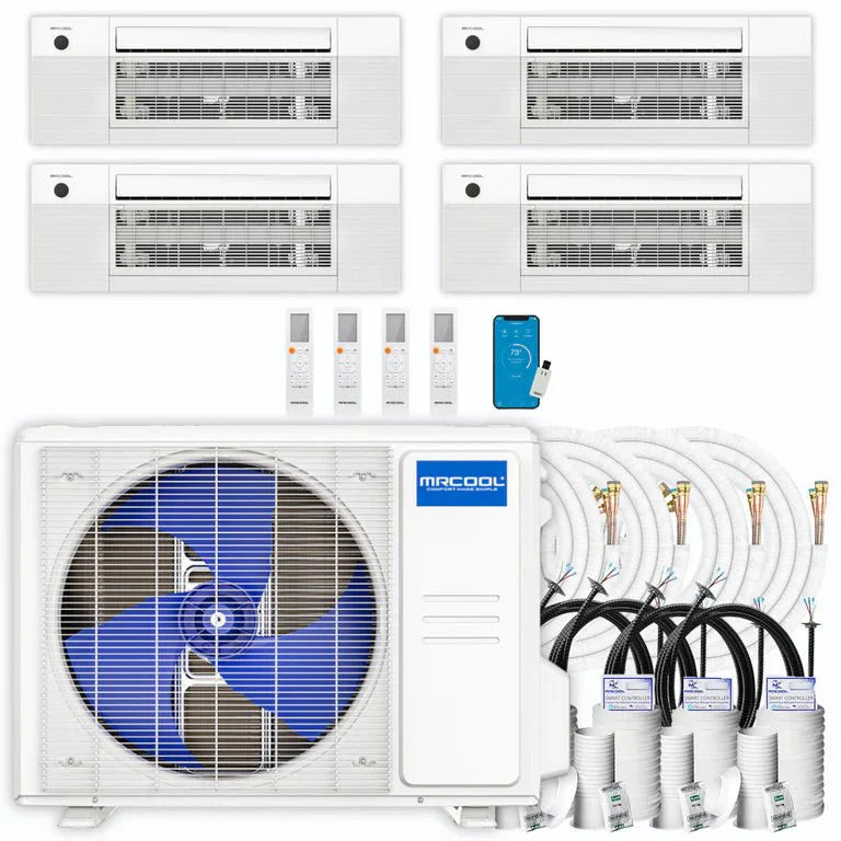 MRCOOL DIY 5th Gen 4-Zone 36,000 BTU 23 SEER2 (6K + 9K + 9K + 18K) Ductless Mini-Split Air Conditioner and Heat Pump with Ceiling Cassettes