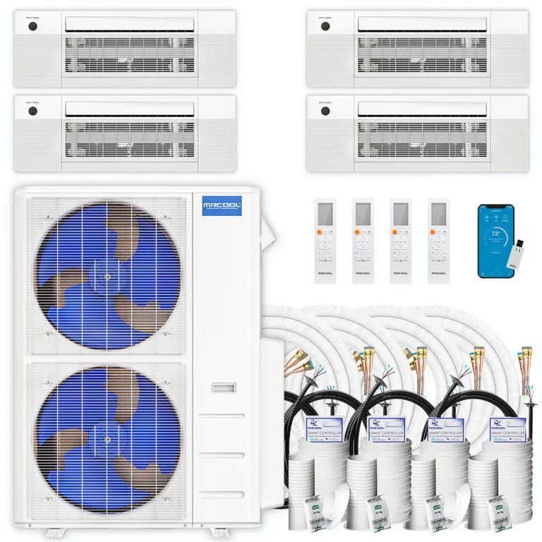 MRCOOL DIY 5th Gen Multi-Zone 4-Zone 48,000 BTU 23 SEER2 (9K + 9K + 12K + 18K) Ductless Mini-Split Air Conditioner and Heat Pump with Ceiling Cassettes