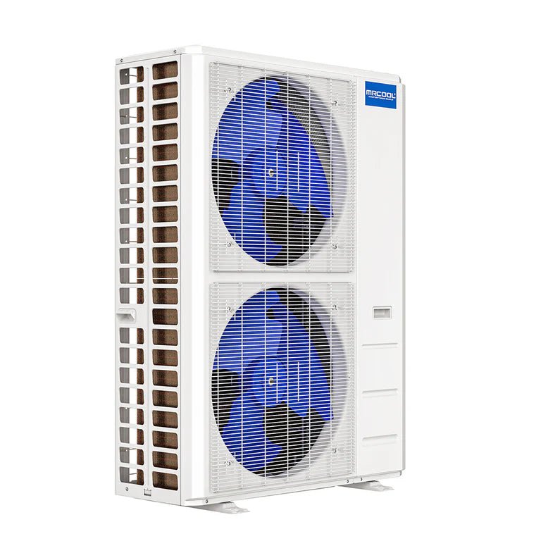 Front of Condenser for the MRCOOL DIY 4th Gen 4-Zone 48,000 BTU 21 SEER (9K + 9K + 12K + 18K) Ductless Mini Split AC and Heat Pump with Ceiling Cassettes