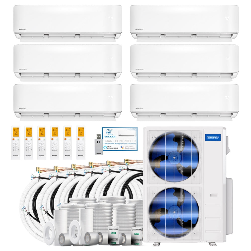 MRCOOL DIY 5th Gen Multi-Zone 6-Zone 48,000 BTU 22 SEER2 (6K + 6K + 6K + 9K + 9K + 9K) Ductless Mini-Split Air Conditioner and Heat Pump