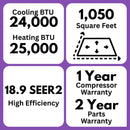 MRCOOL DIY 5th Gen Easy Pro 24K 24,000 BTU 18.9 SEER2 Ductless Mini Split Air Conditioner and Heat Pump - 230V