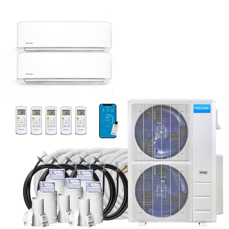MRCOOL DIY 5th Gen Multi-Zone 2-Zone 55,000 BTU 22 SEER2 (24K + 36K) Ductless Mini-Split Air Conditioner and Heat Pump