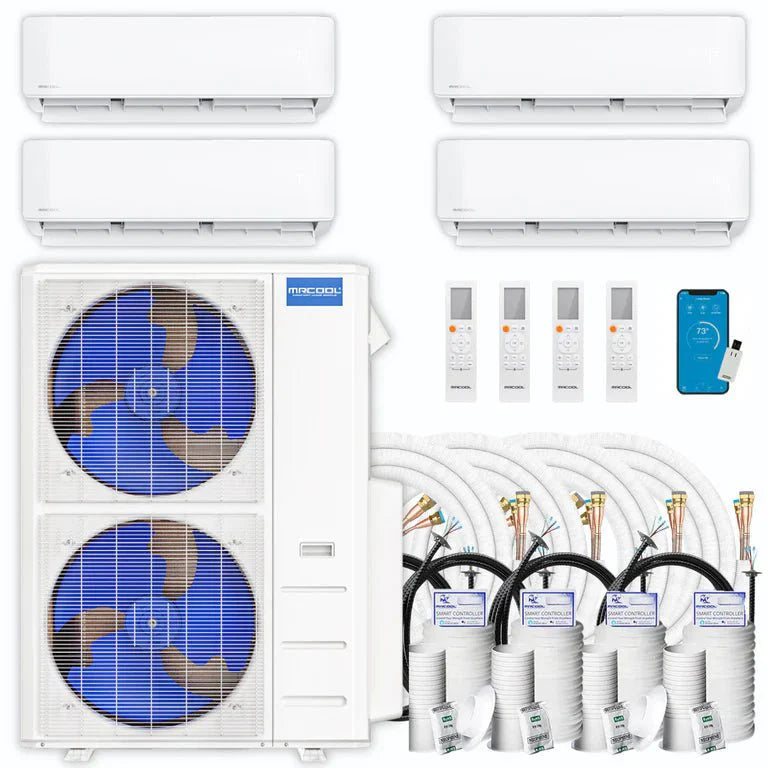 MRCOOL DIY 4th Gen Multi-Zone 4-Zone 48,000 BTU 21 SEER (9K + 9K + 9K + 12K) Ductless Mini-Split Air Conditioner and Heat Pump