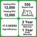 MRCOOL DIY Select 12K 12,000 BTU Single Zone Mini Split System with 11.5 ft. DIY Line Set  - R454B - 115V