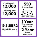 MRCOOL DIY 5th Gen Easy Pro 12K 12,000 BTU 19.5 SEER2 Ductless Mini Split Air Conditioner and Heat Pump - 115V