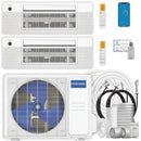 MRCOOL DIY 5th Gen Multi-Zone 2-Zone 18,000 BTU 24 SEER2 (6K + 9K) Ductless Mini-Split Air Conditioner and Heat Pump with Ceiling Cassettes