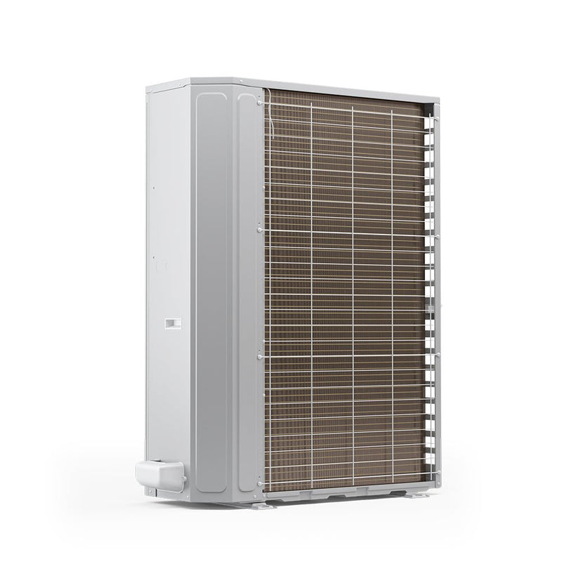 Back side angle of the MRCOOL Universal 4 to 5 Ton 18 SEER Central Heat Pump Condenser