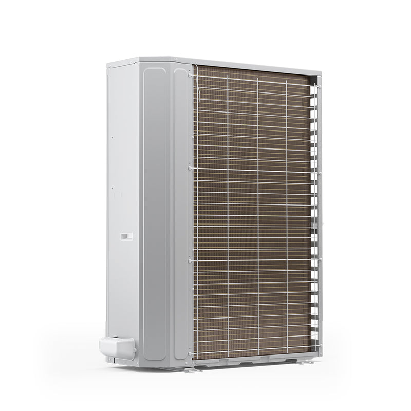 Back side angle of the MRCOOL Universal 4 to 5 Ton 18 SEER Central Heat Pump Condenser