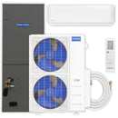 MRCOOL DIY Hybrid Central Split System - 2-Zone 48K BTU Condenser with  36K Ducted Air Handler and 9K Wall Mounted Air Handler