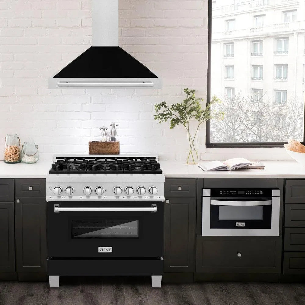 ZLINE 36-inch range hood in satin stainless steel KB4SNX-BLM-36, view 2
