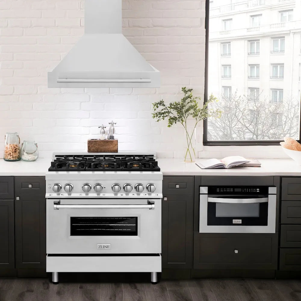 ZLINE 36-inch range hood in stainless steel 8654STX-36, view 2