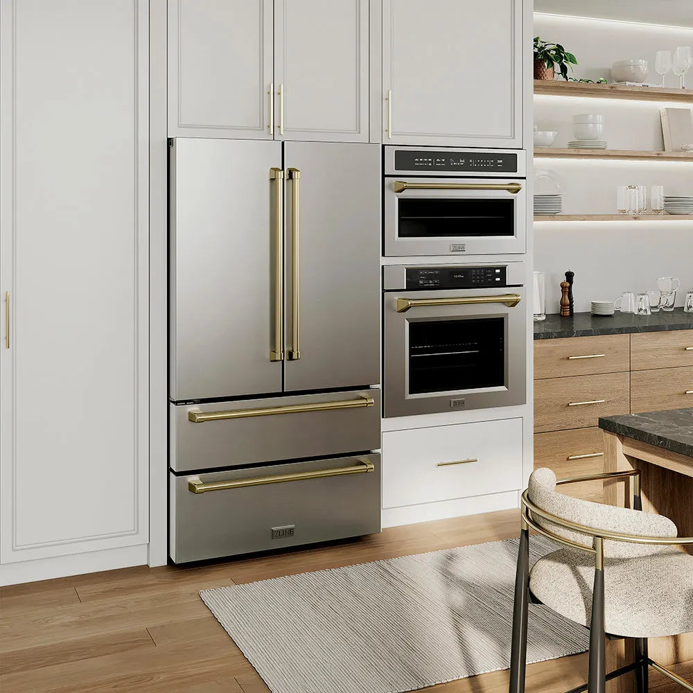ZLINE Autograph Edition Professional 30-inch wall oven in stainless steel and champagne bronze accents WASZ-30-CB, view 2