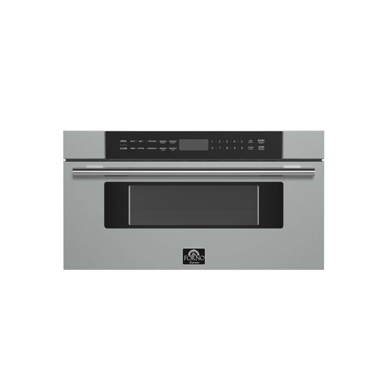 Forno Capoliveri 30-Inch Microwave Drawer, Stainless Steel, 1.2 cu.ft, 900 Watts, Built-In, Touch Control LCD Display, Auto-Touch Open/Close, 11 Power Levels, Sensor Cooking - FMWDR3000-30