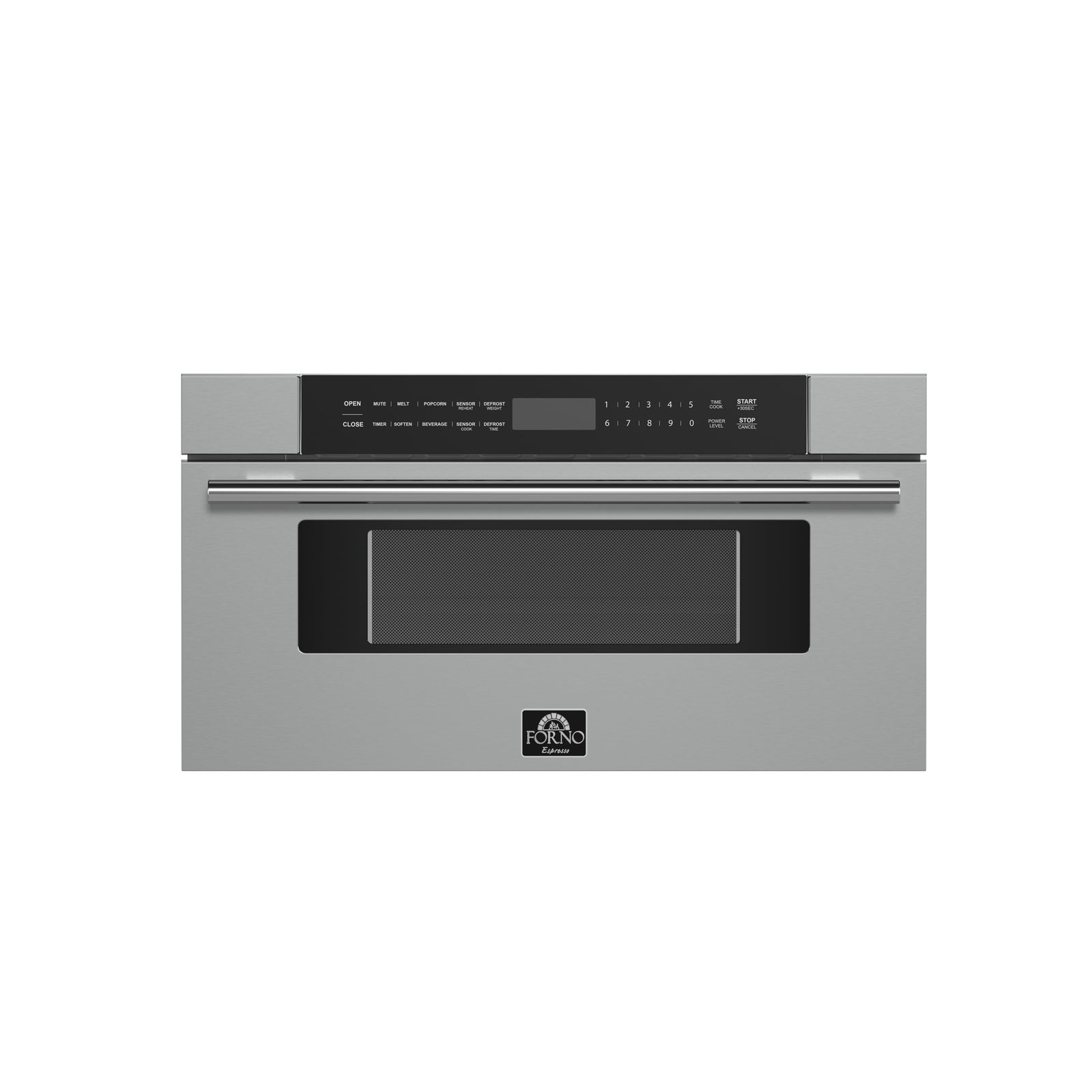 Forno Capoliveri 30-Inch Microwave Drawer, Stainless Steel, 1.2 cu.ft, 900 Watts, Built-In, Touch Control LCD Display, Auto-Touch Open/Close, 11 Power Levels, Sensor Cooking - FMWDR3000-30