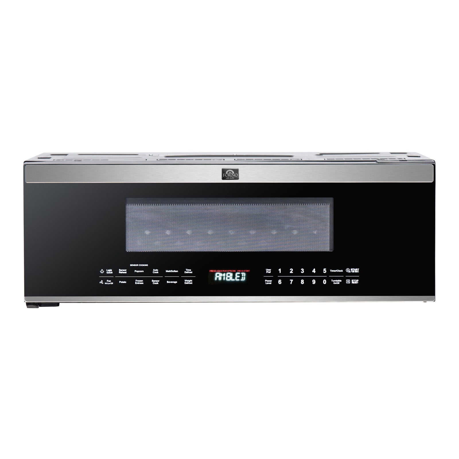 Forno Padula Over the Range Microwave, 30-Inch 1.2 cu.ft., Stainless Steel, 400 CFM, Sensor Cook - FOTR3080-30
