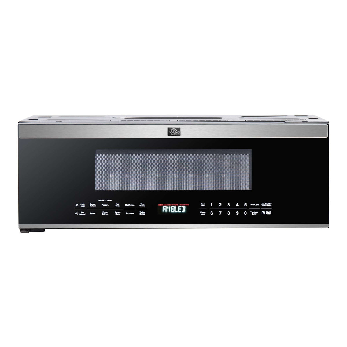 Forno Padula Over the Range Microwave, 30-Inch 1.2 cu.ft., Stainless Steel, 400 CFM, Sensor Cook - FOTR3080-30