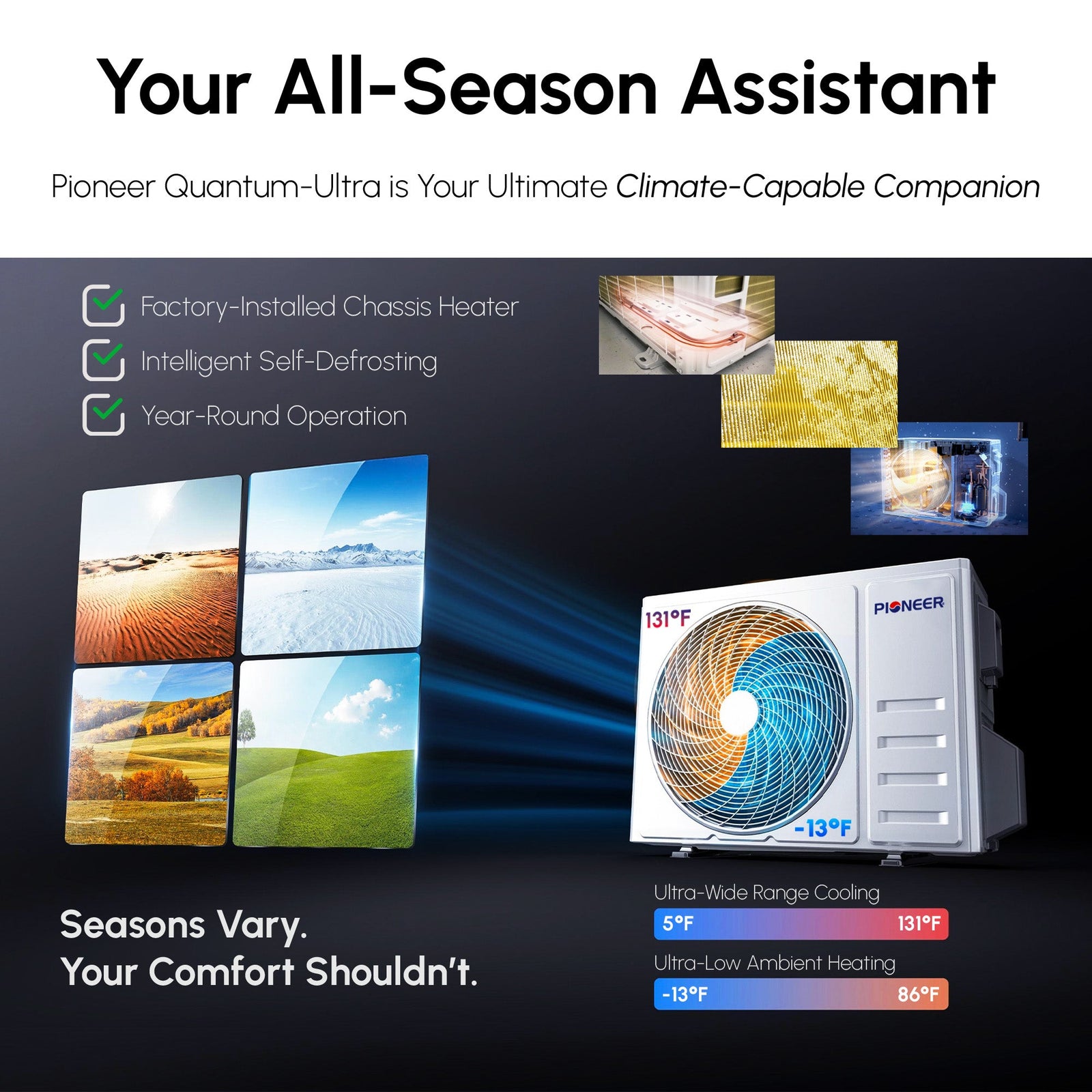 Pioneer® Quantum Ultra™ 9,000 BTU 23 SEER2 115V High-Wall Ductless Energy-Star Mini-Split Air Conditioner Inverter Heat Pump Full Set