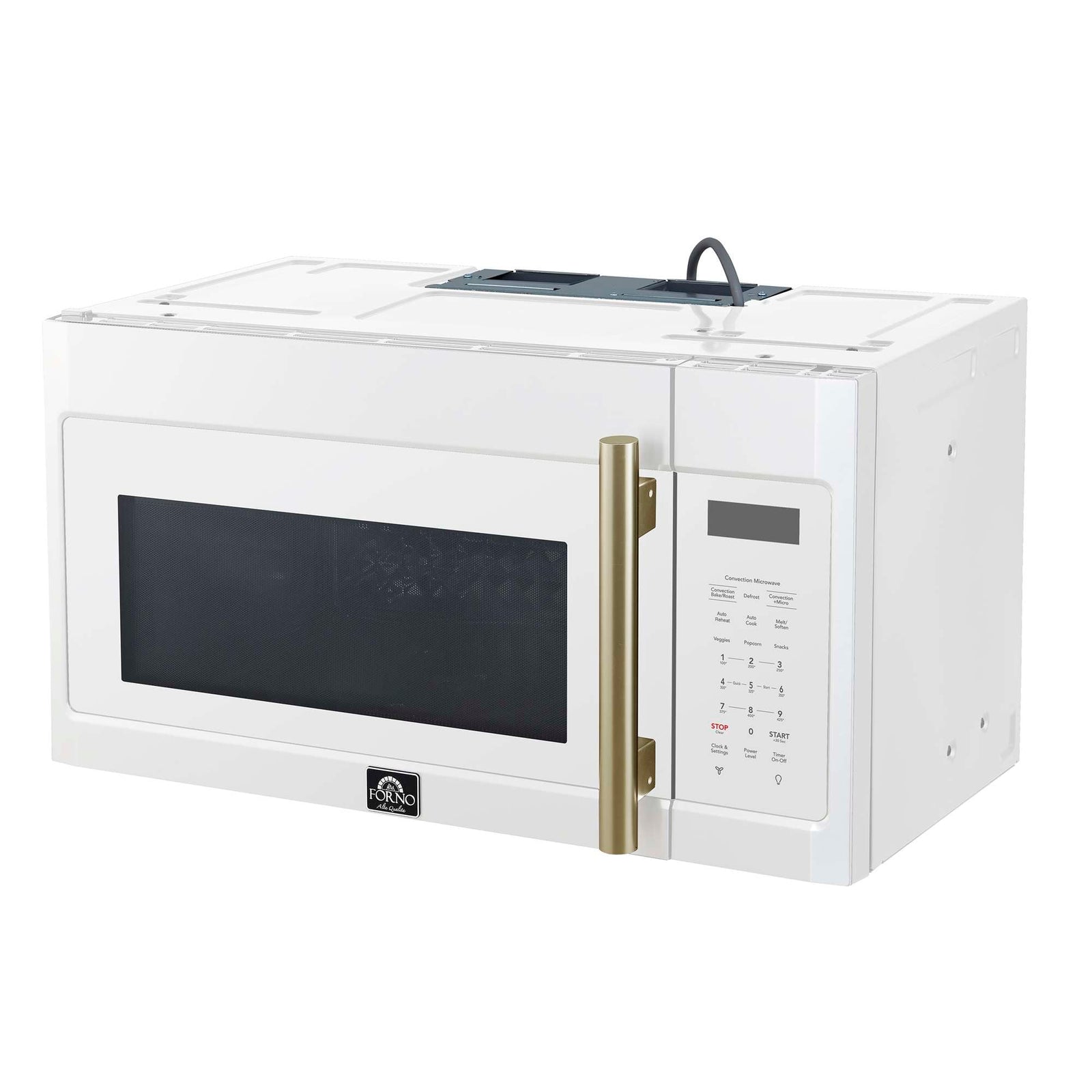 Forno Fornace 30-Inch Over the Range Convection Microwave, White – 1.5 cu.ft, 300 CFM Vent, Touch Control, LED Light - FOTR3038-30WHT
