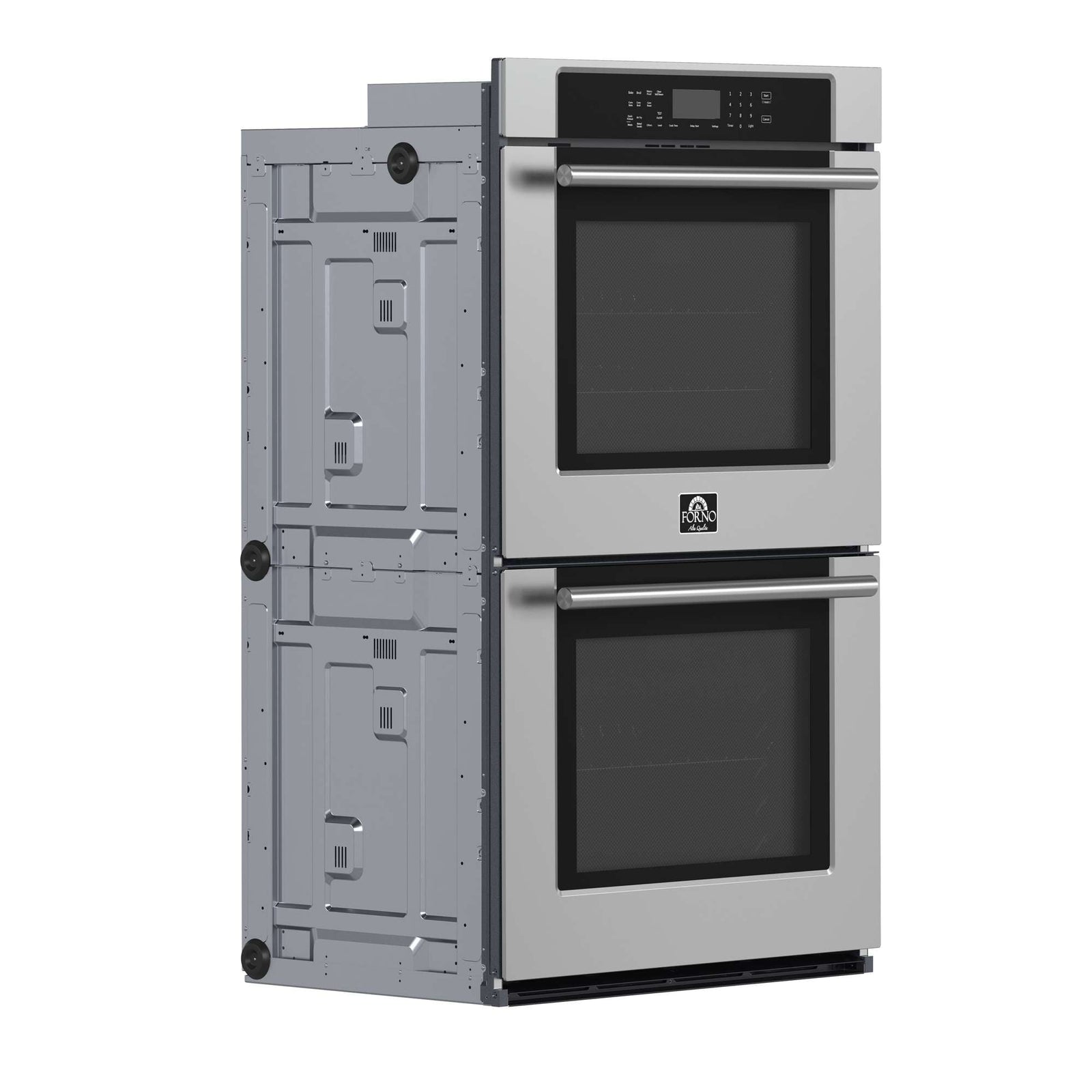 Forno Villarosa 30-Inch Built-In Double Wall Oven, Stainless Steel, Convection Cooking, Touch Control Panel, Self-Cleaning Function - FBOEL1365-30