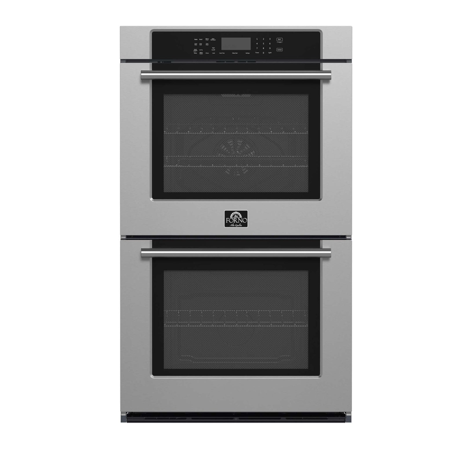 Forno Villarosa 30-Inch Built-In Double Wall Oven, Stainless Steel, Convection Cooking, Touch Control Panel, Self-Cleaning Function - FBOEL1365-30
