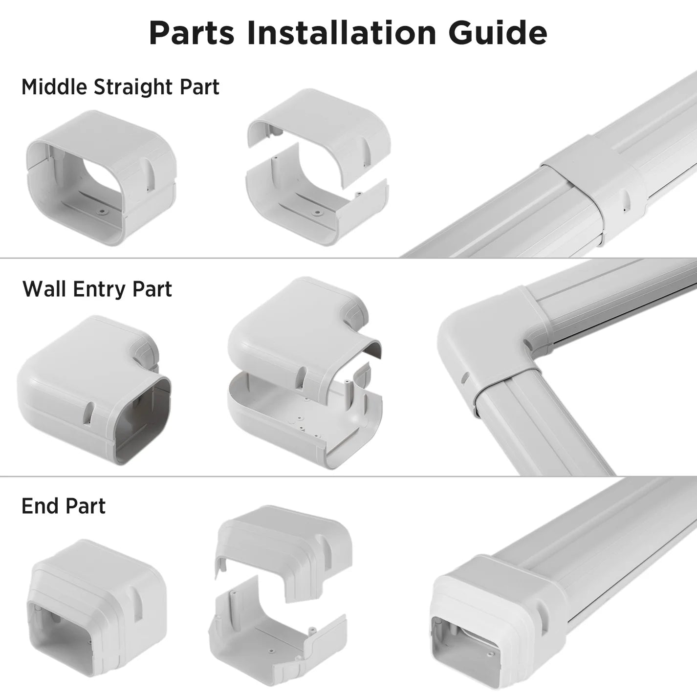 TOSOT Decorative PVC Line Cover Kit for Mini-Split AC