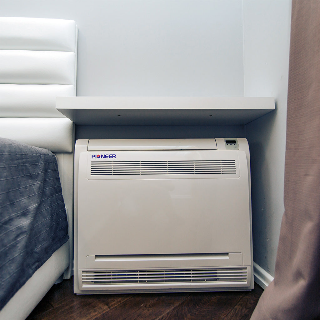 Pioneer® Quantum Ultra™ 12,000 BTU 24.6 SEER2 230V Floor/Low-Wall Mounted Console Ductless Mini-Split Air Conditioner Inverter Heat Pump Full Set
