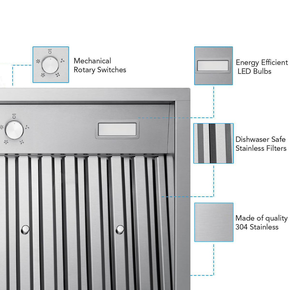 Victory 30-Inch 700 CFM Insert Range Hood in Stainless Steel