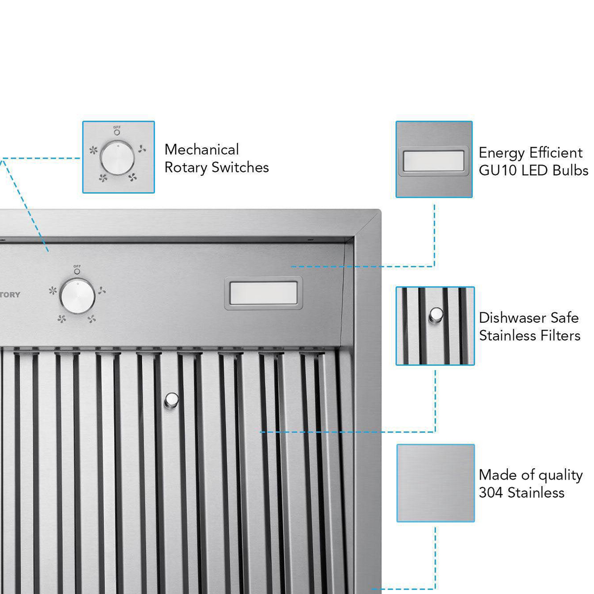 Victory 42-Inch 750 CFM Insert Range Hood in Stainless Steel