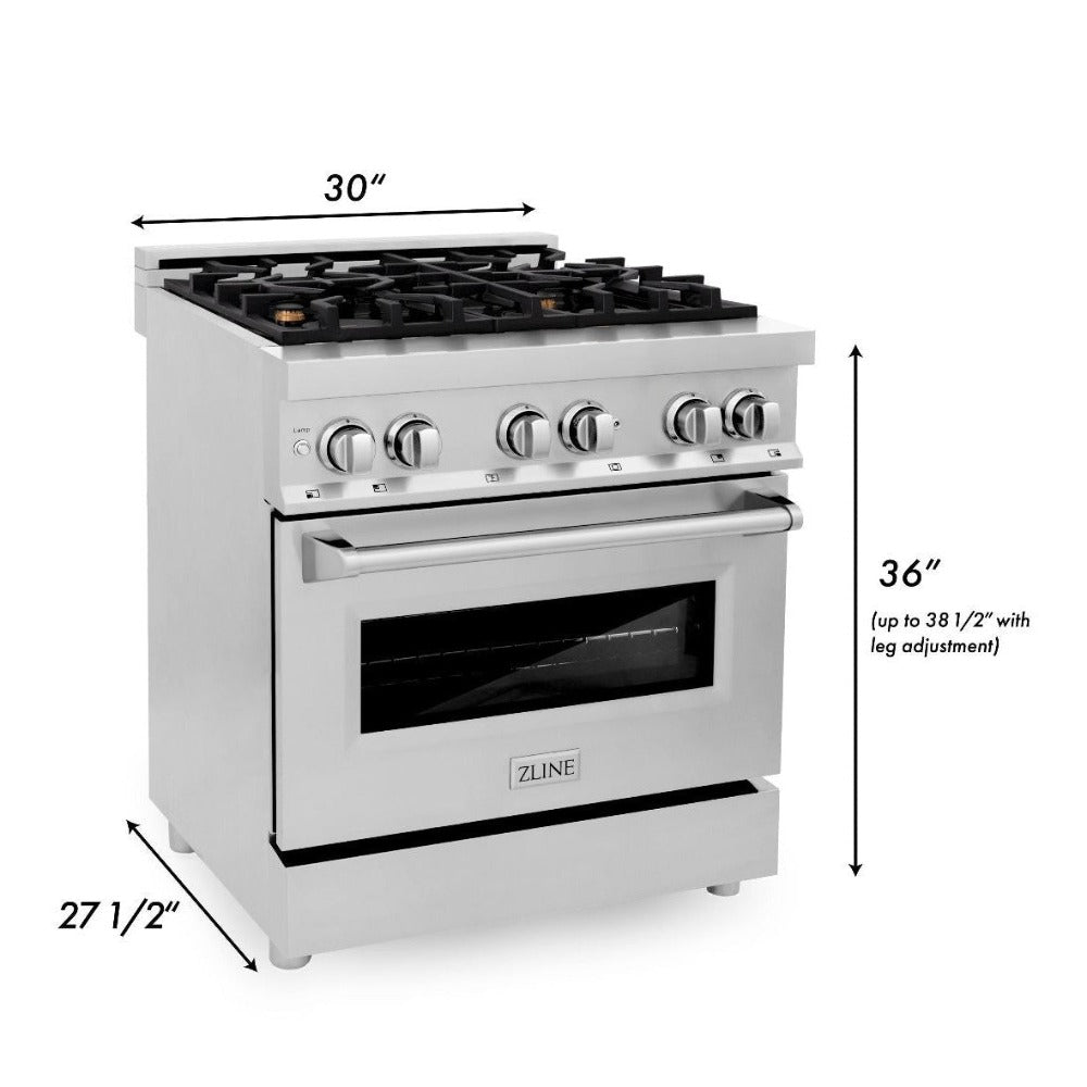 ZLINE Legacy 30-inch range in stainless steel RA-BR-30, view 7