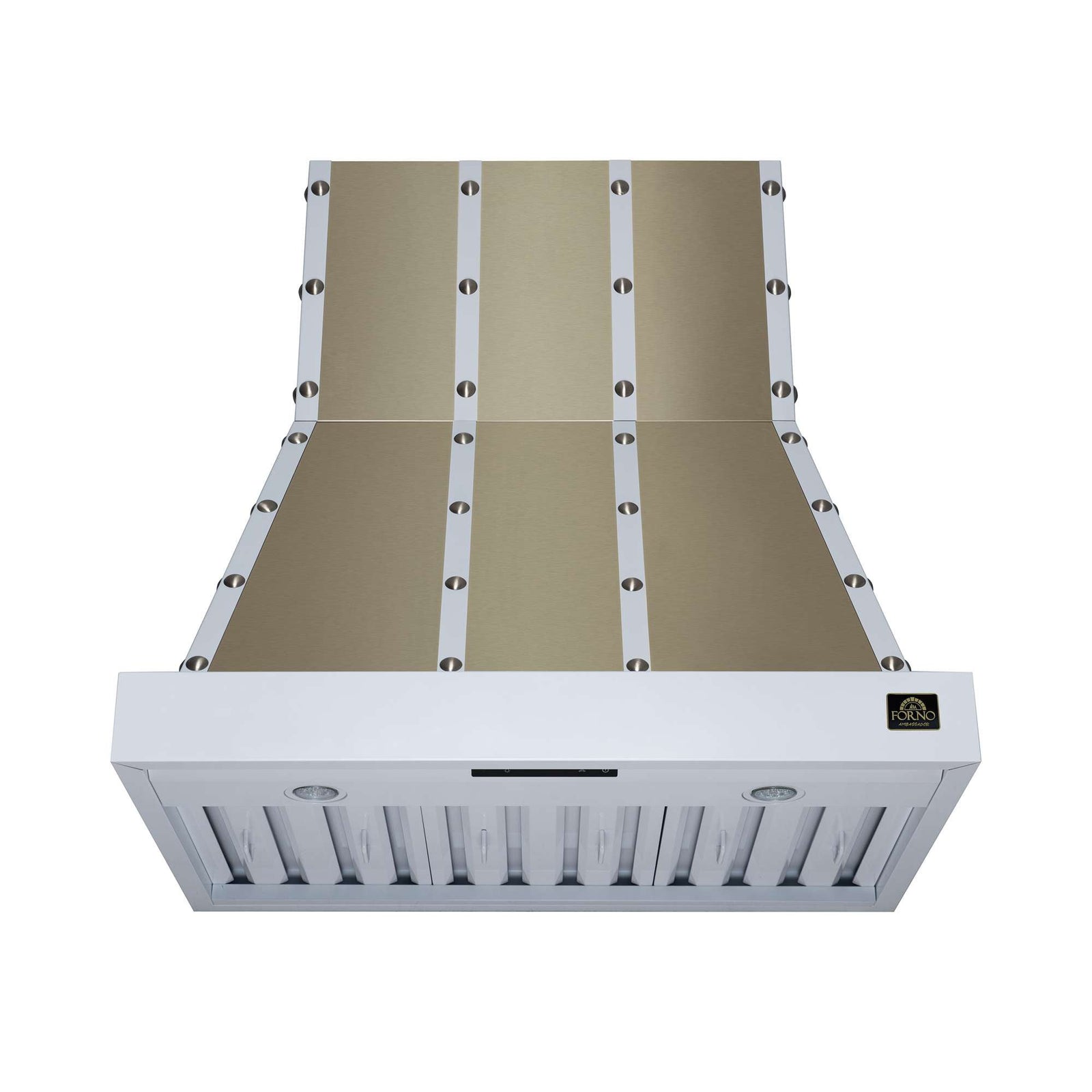 Forno Ambassador 36" Range Hood in White with 427 CFM, 3 speeds, Dishwasher safe Baffle filters, LED Lights and Remote Control - FRHWM5099-36CPWHT