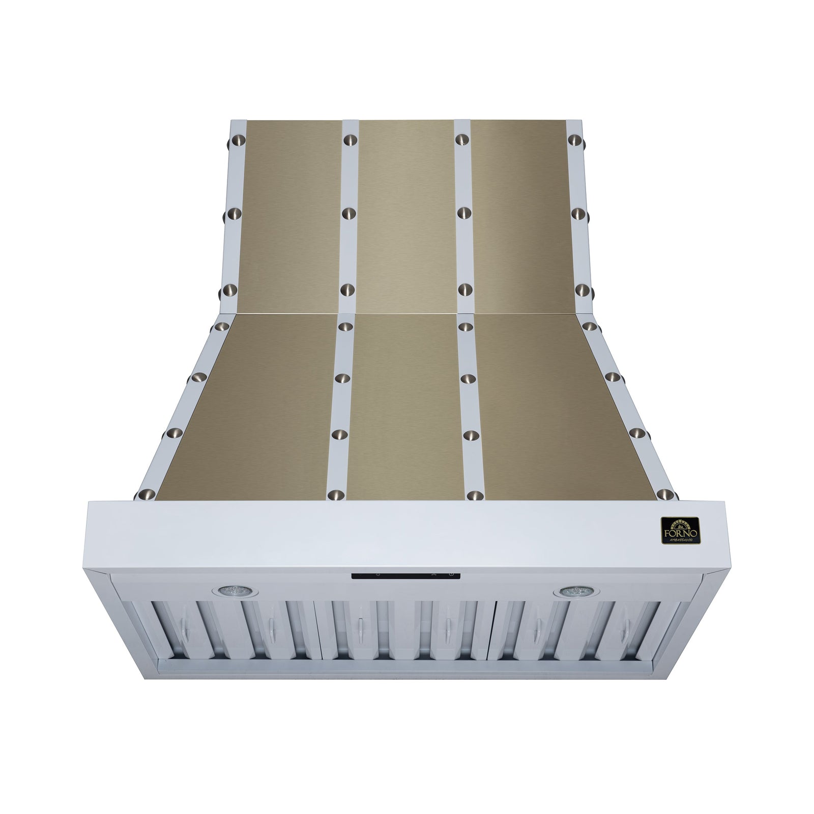 Forno Ambassador 36" Range Hood in White with 427 CFM, 3 speeds, Dishwasher safe Baffle filters, LED Lights and Remote Control - FRHWM5099-36CPWHT