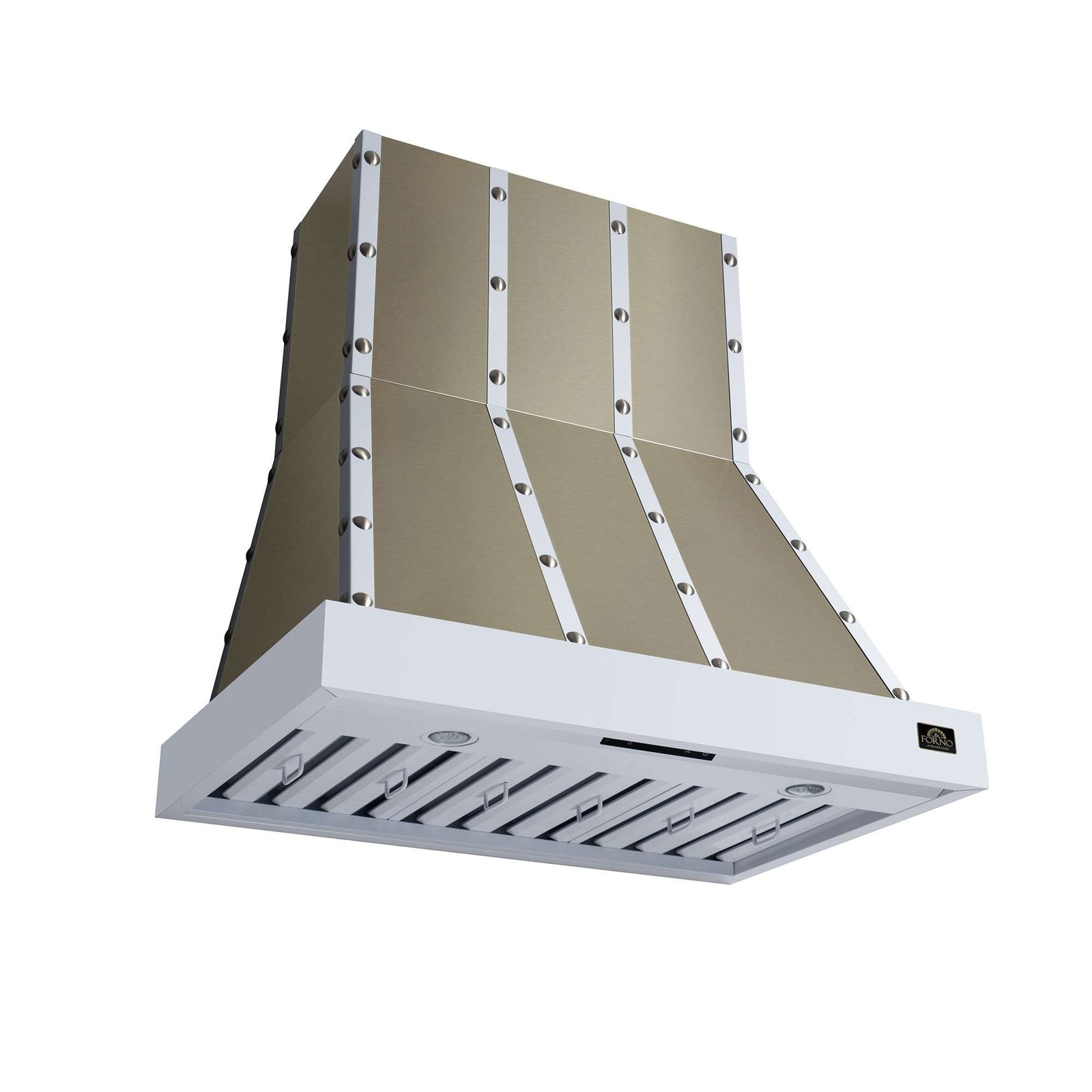 Forno Ambassador 36" Range Hood in White with 427 CFM, 3 speeds, Dishwasher safe Baffle filters, LED Lights and Remote Control - FRHWM5099-36CPWHT