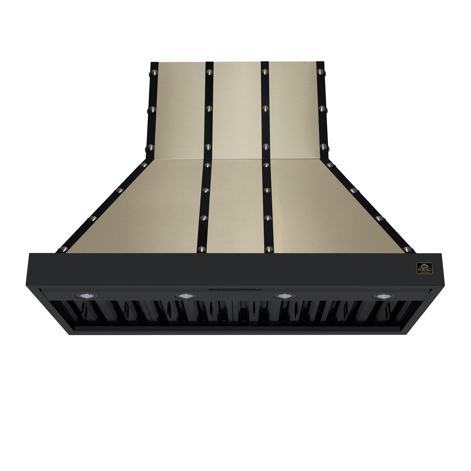 Forno Ambassador 48" Range Hood in Black with 304 CFM, 3 speeds, Dishwasher safe Baffle filters, LED Lights and Remote Control - FRHWM5099-48CPBLK