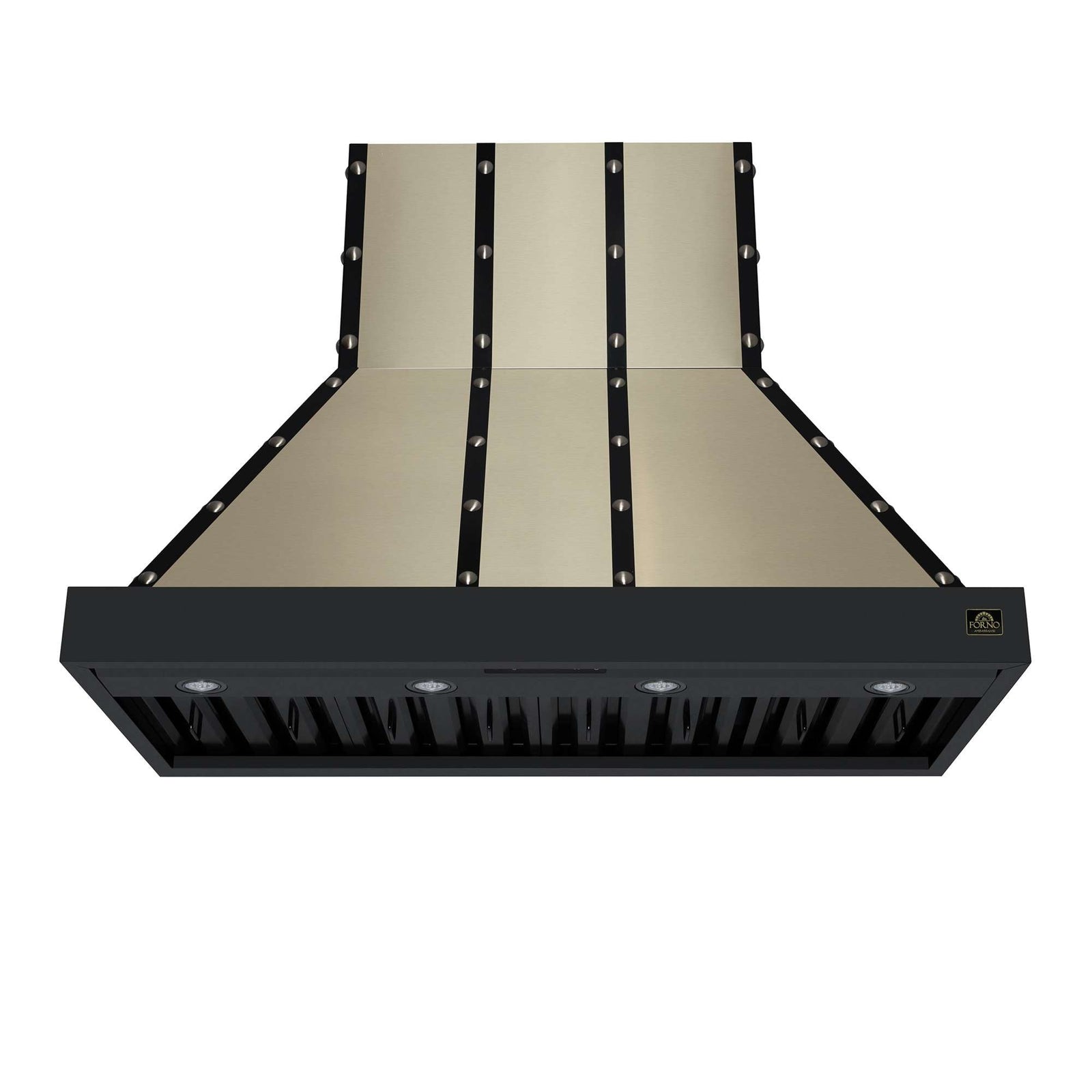 Forno Ambassador 48" Range Hood in Black with 304 CFM, 3 speeds, Dishwasher safe Baffle filters, LED Lights and Remote Control - FRHWM5099-48CPBLK