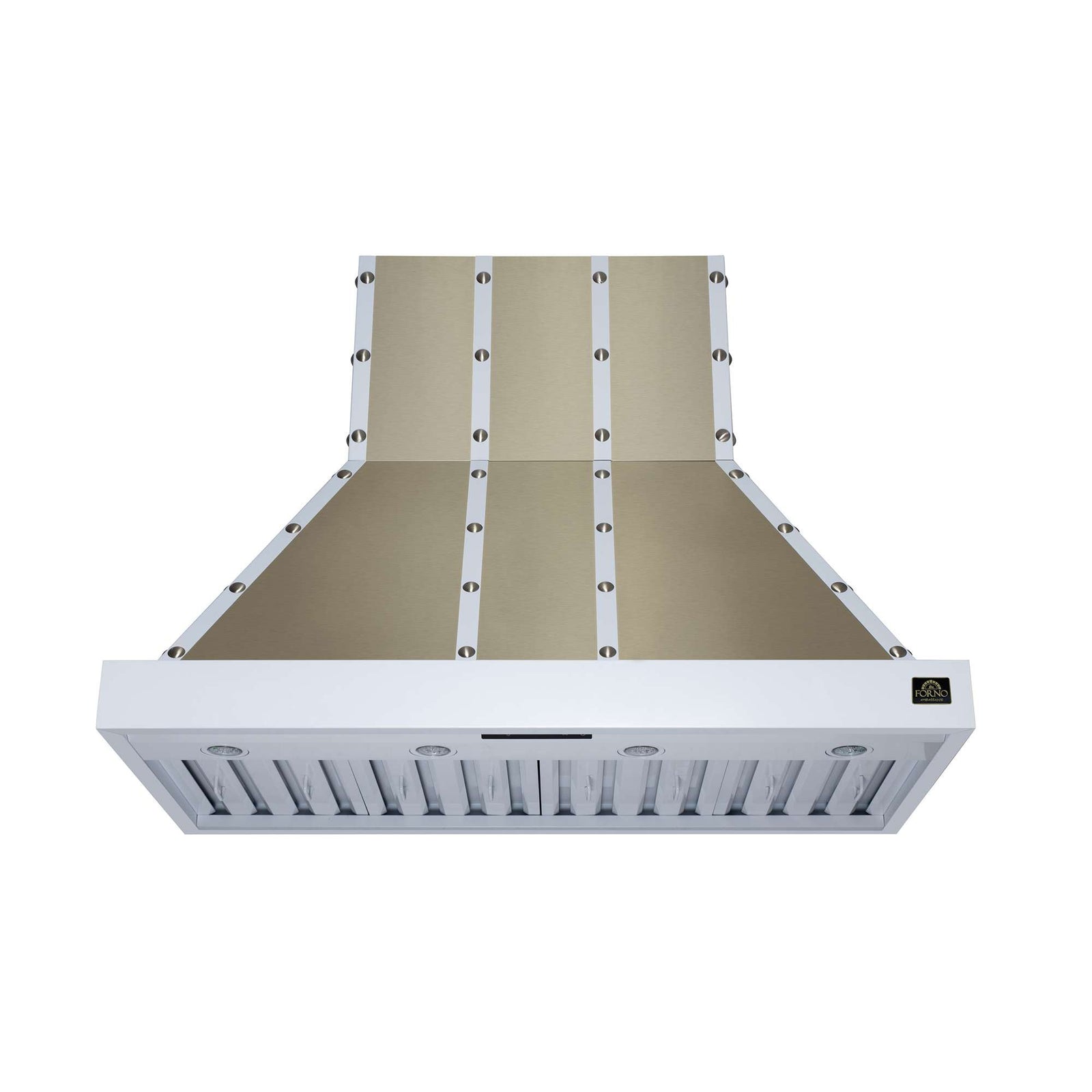 Forno Ambassador 48" Range Hood in White with 304 CFM, 3 speeds, Dishwasher safe Baffle filters, LED Lights and Remote Control - FRHWM5099-48CPWHT