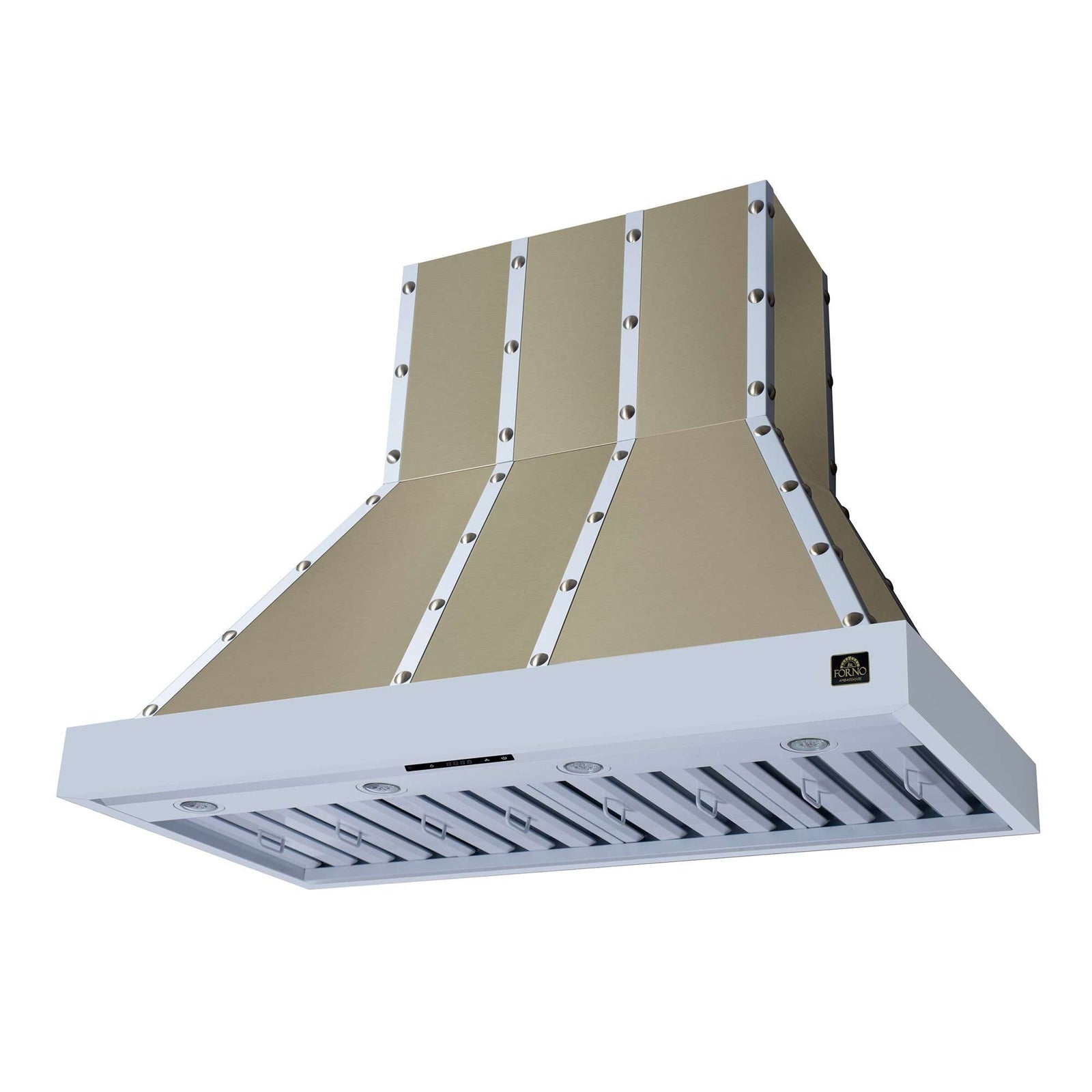 Forno Ambassador 48" Range Hood in White with 304 CFM, 3 speeds, Dishwasher safe Baffle filters, LED Lights and Remote Control - FRHWM5099-48CPWHT