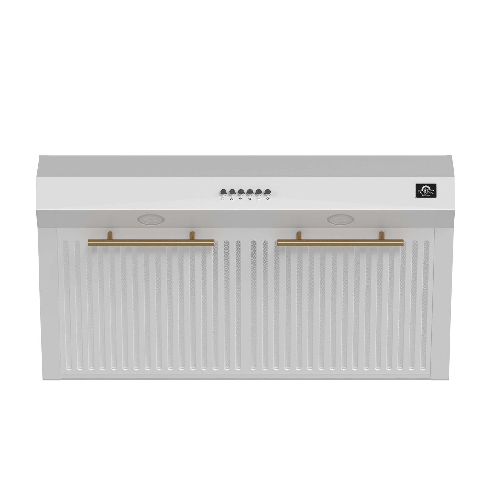 Forno Bari Espresso 30-Inch Under Cabinet Range Hood, White, 600 CFM, LED Lighting, Dishwasher-Safe Baffle Filters, 3-Speed Fan Control - FRHUC5255-30WHT