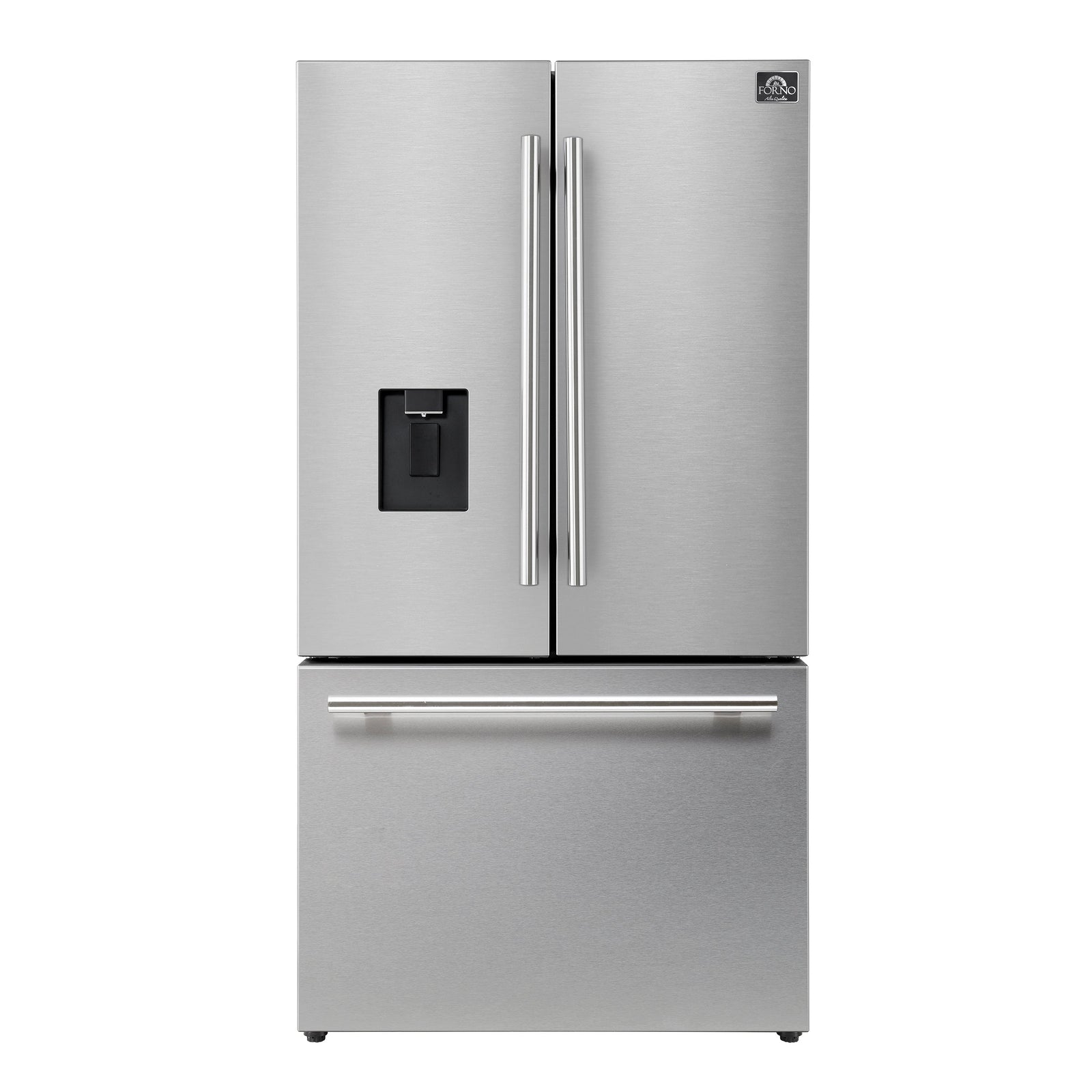 Forno Aosta 36-Inch French Door Refrigerator, Stainless Steel, 22.4 cu.ft, External Water Dispenser, Automatic Ice Maker, ENERGY STAR Certified - FFFFD1866-36SB