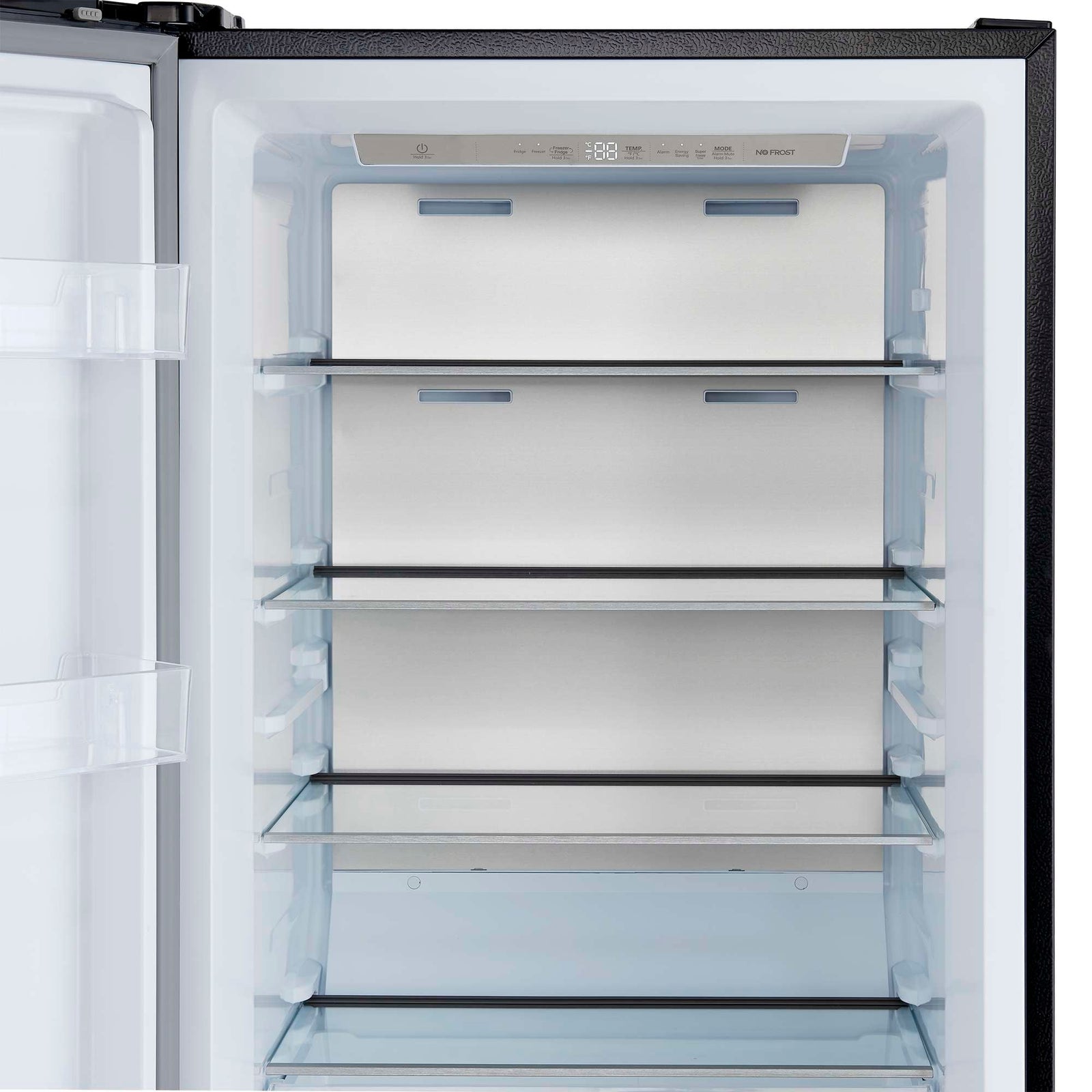 Forno Maderno 28-Inch Convertible Upright Freezer/Refrigerator in Black with Antique Brass Handle, 13.6 cu.ft., Left Swing - FFFFD1722-28BLK-LS