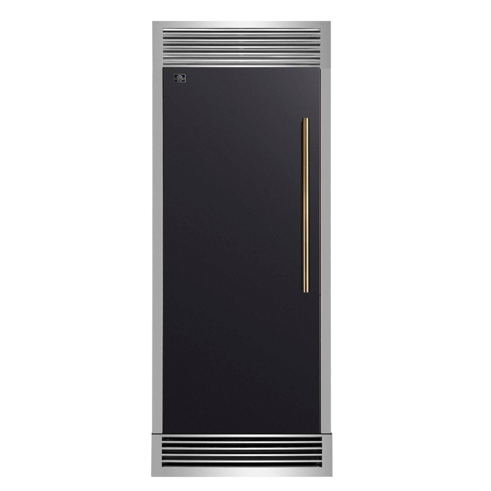 Forno Maderno 28" Built-In Convertible Refrigerator in Black, 13.6 cu.ft. Left Swing with Decorative Grill - 32" Wide - FFFFD1722-32LSG-BLK