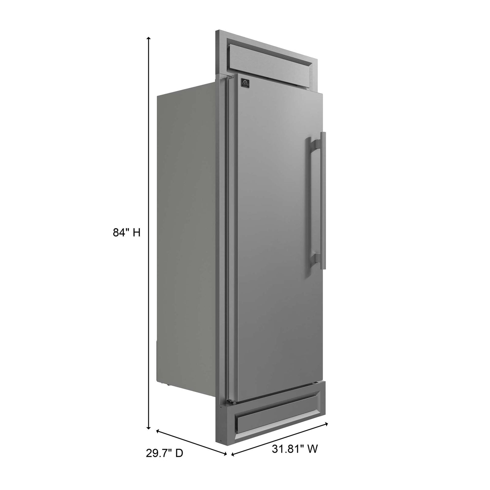 Forno Maderno 28-Inch Built-In Convertible Refrigerator, 13.6 cu.ft, Left Swing, Decorative Grill, ENERGY STAR Certified - FFFFD1722-32LS