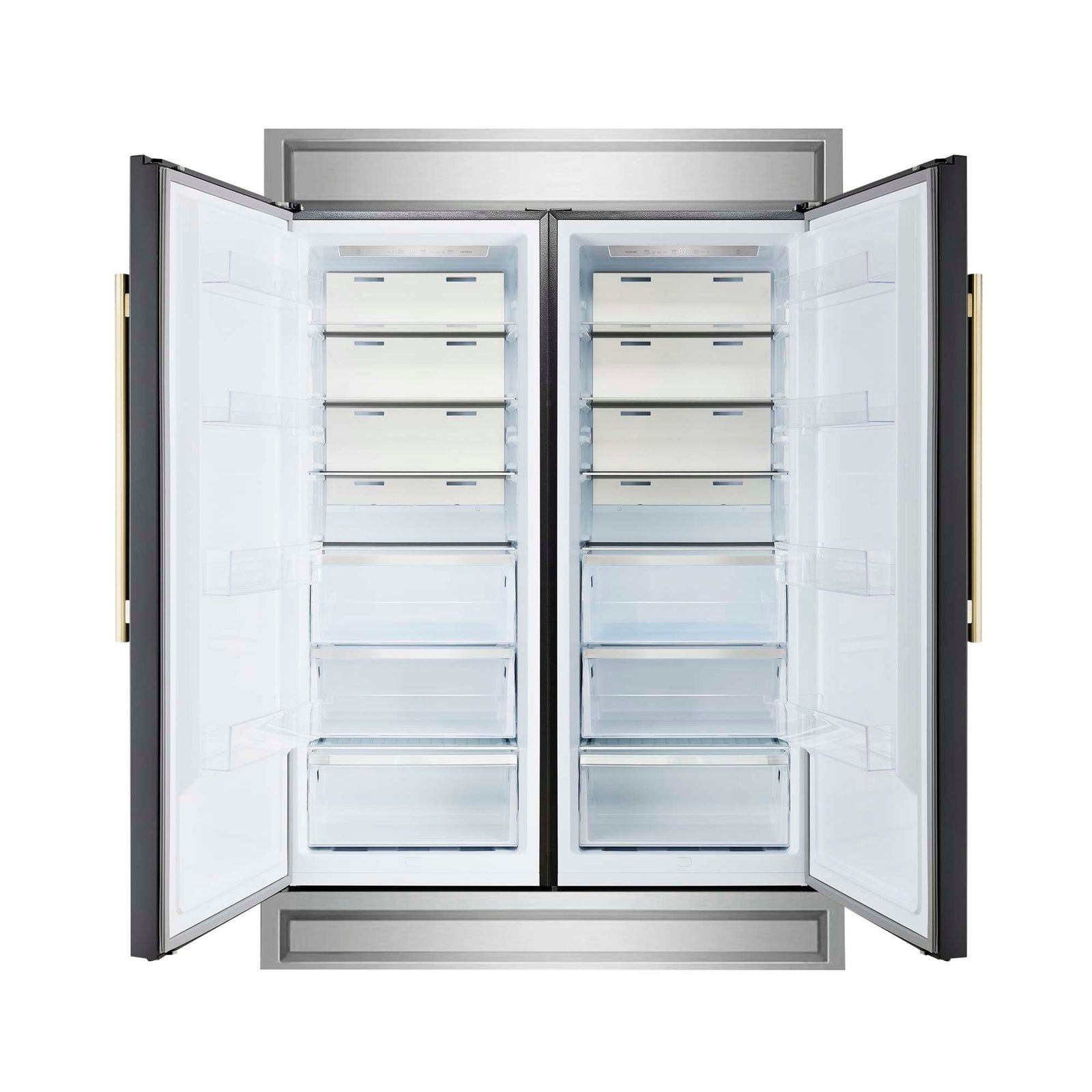 Forno Maderno 2-28-Inch Wide Convertible Refrigerator/Freezer in Black, Decorative Trim, 27.2 cu.ft, 84-Inch High, ENERGY STAR Certified - FFFFD1722-60MG-BLK