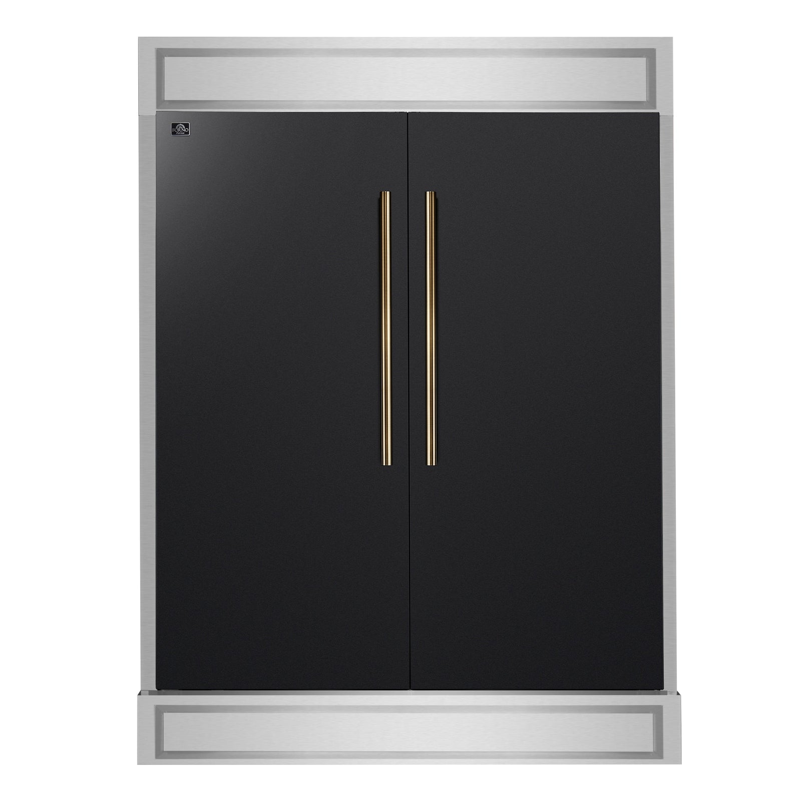 Forno Maderno 2-28-Inch Wide Convertible Refrigerator/Freezer in Black, Decorative Trim, 27.2 cu.ft, 84-Inch High, ENERGY STAR Certified - FFFFD1722-60MG-BLK
