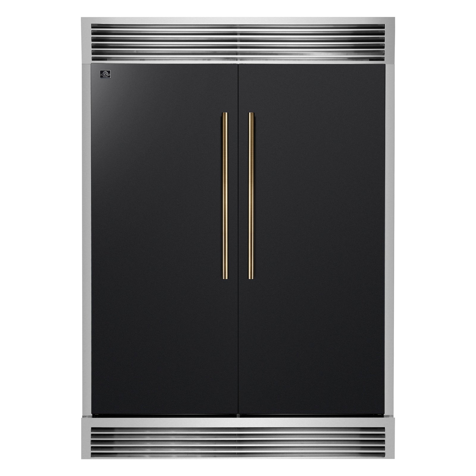 Forno Maderno 2-28-Inch Wide Convertible Refrigerator/Freezer in Black, Decorative Trim Grill, 27.2 cu.ft, 84-Inch High, ENERGY STAR Certified - FFFFD1722-60SG-BLK