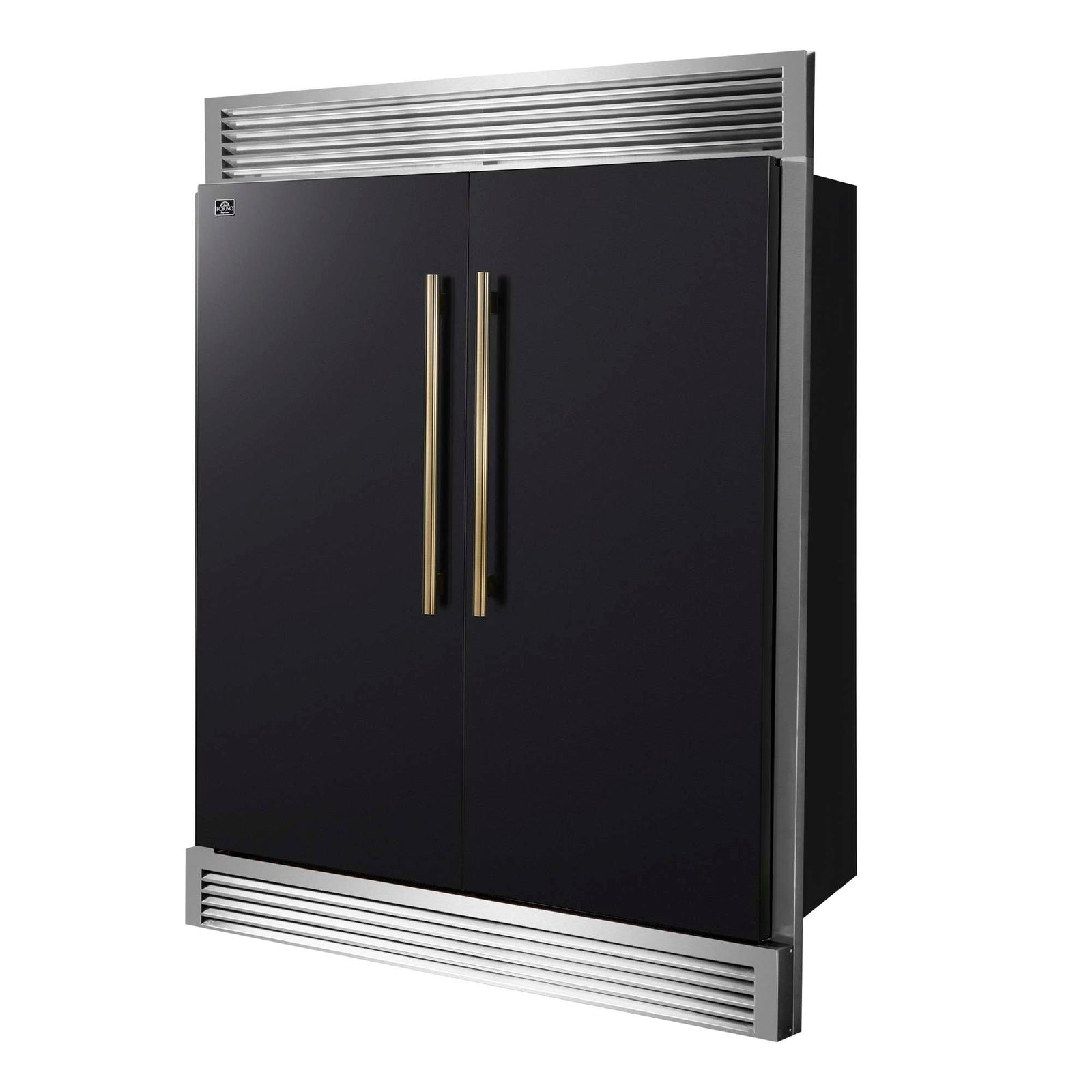 Forno Maderno 2-28-Inch Wide Convertible Refrigerator/Freezer in Black, Decorative Trim Grill, 27.2 cu.ft, 84-Inch High, ENERGY STAR Certified - FFFFD1722-60SG-BLK