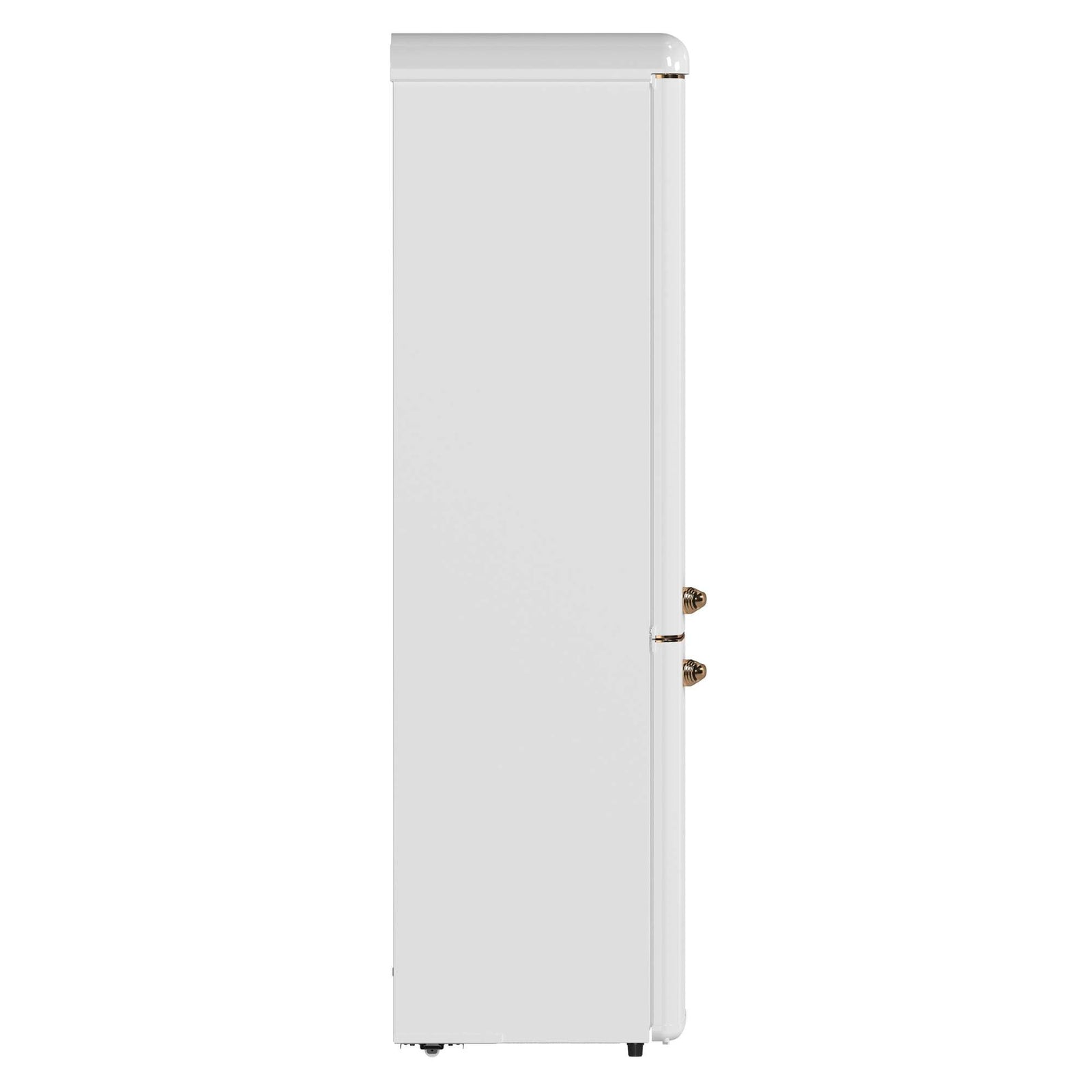 Forno Storico 22-Inch Retro bottom freezer Fridge in White, 9 cu.ft, copper-tone handle - FFFFD1745-22WHT